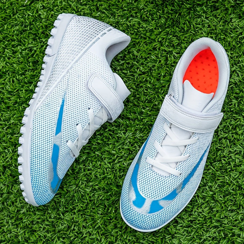 Boy's Turf Football Boots Hook Loop Fastener TF Soccer Cleats