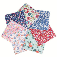 7pcs Small Clear Flower Cotton Floral Plaid Polka Dot DIY Cloth