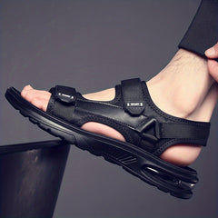 Men's Open Toe Hook And Loop Sandals Non Slip Comfortable Beach Shoes Summer