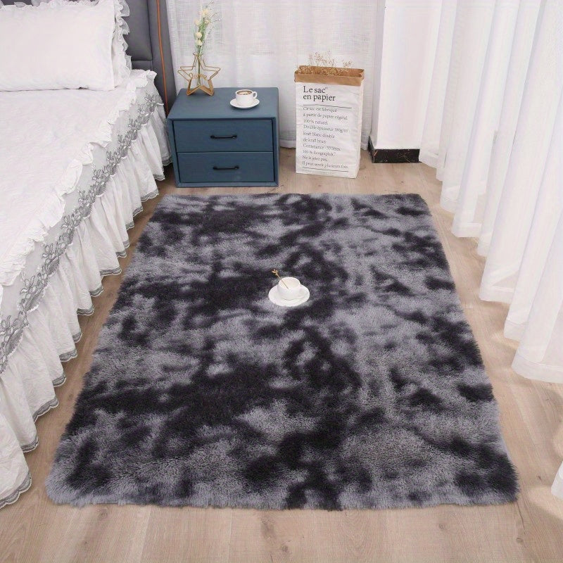 Tie Dyed Area Rug Soft Fluffy Shag Carpet