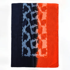 Gradient Scarf Leaf Pattern Versatile Shawl Beach Towel