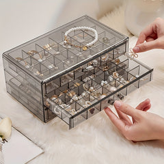Large Capacity Transparent Jewelry Storage Box Drawer Style