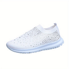 Women's Rhinestone Slip On Sneakers Outdoor Lightweight Shoes