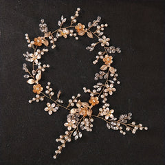 Flower Rhinestone Crystal Faux Pearl Headband Hair Jewelry