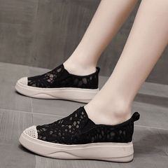 Women's Lace Mesh Loafers Slip On Outdoor Shoes Comfortable Walking Shoes