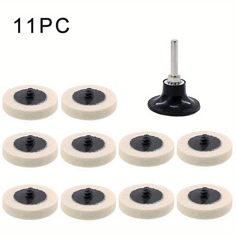 5 08 Cm Wool Fabric QC Disc Polishing Buffing Pads Wheels Disc Pad Holder