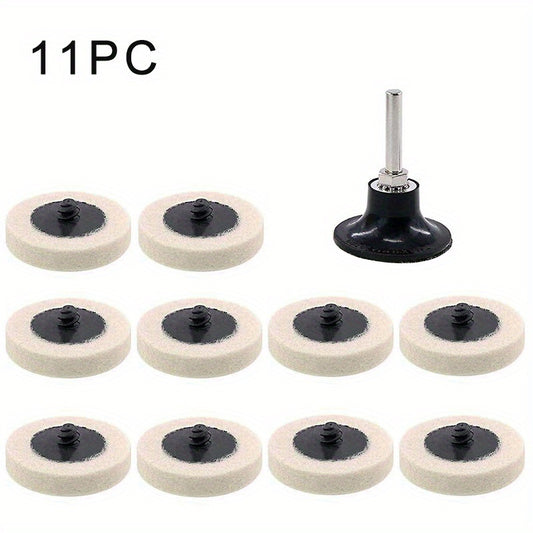 5 08 Cm Wool Fabric QC Disc Polishing Buffing Pads Wheels Disc Pad Holder