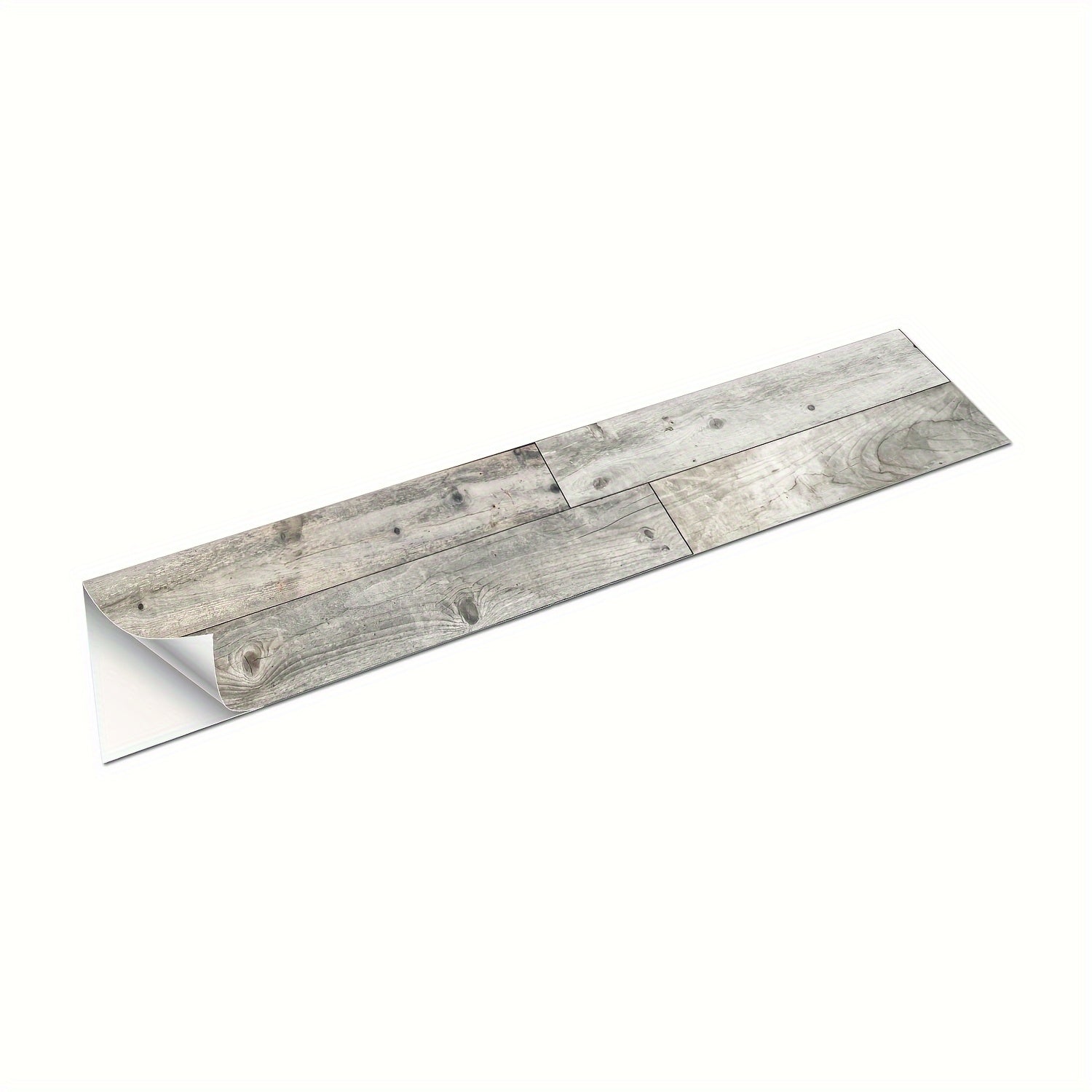 Grey Wood Floor Strips 10pcs Waterproof 15x24cm Coverings for Bathroom Kitchen