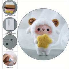 DIY Sheep Wool Felt Doll Kit - Needle Felting for Beginners