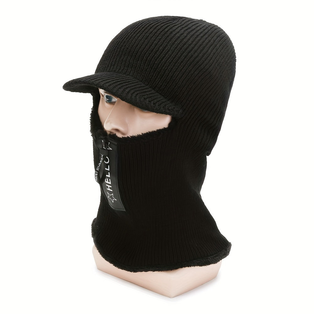 Winter Warm Knitted Ear Protection Hat and Scarf Set