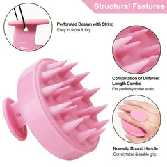 Silicone Scalp Massager Shampoo Brush with Shower Head Scrubber