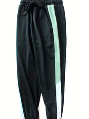 Boys Casual Block Ice Silk Long Pants Spring Autumn Kids Clothing