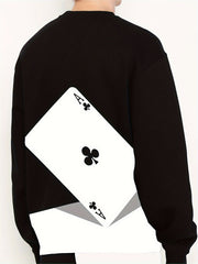 Card Elements Print Men's 2Pcs Outfits Sweatshirt & Sports Trouser