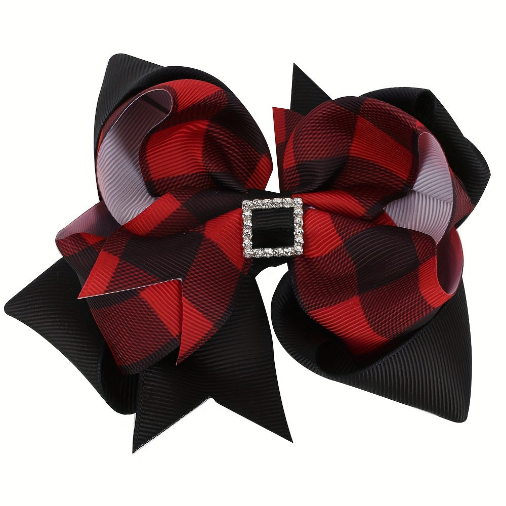 Plaid Bow Hair Clip for Girls
