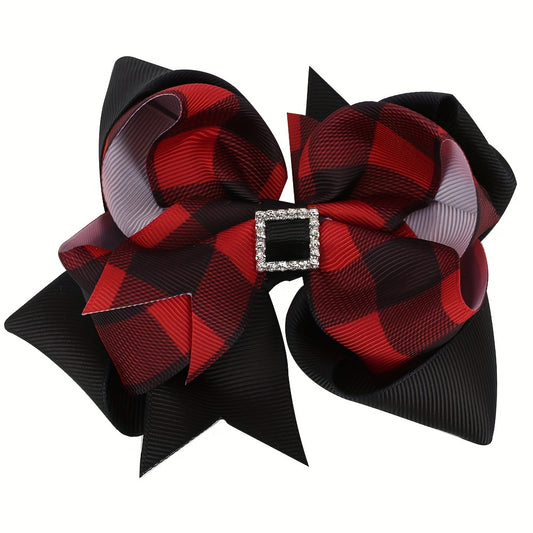 Plaid Bow Hair Clip for Girls