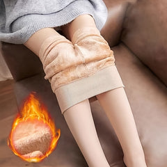 5 Pairs Plush Lined Tights Opaque High Waist Thermal Elastic Leggings