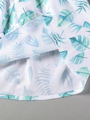 Baby Girl's Summer Bow Leaves Print Dress
