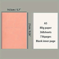 Minimalist Painting Notebook Soft Leather 736 Page Blank Inner Page