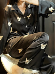 Floral Pajama Set Long Sleeve Top & Pants