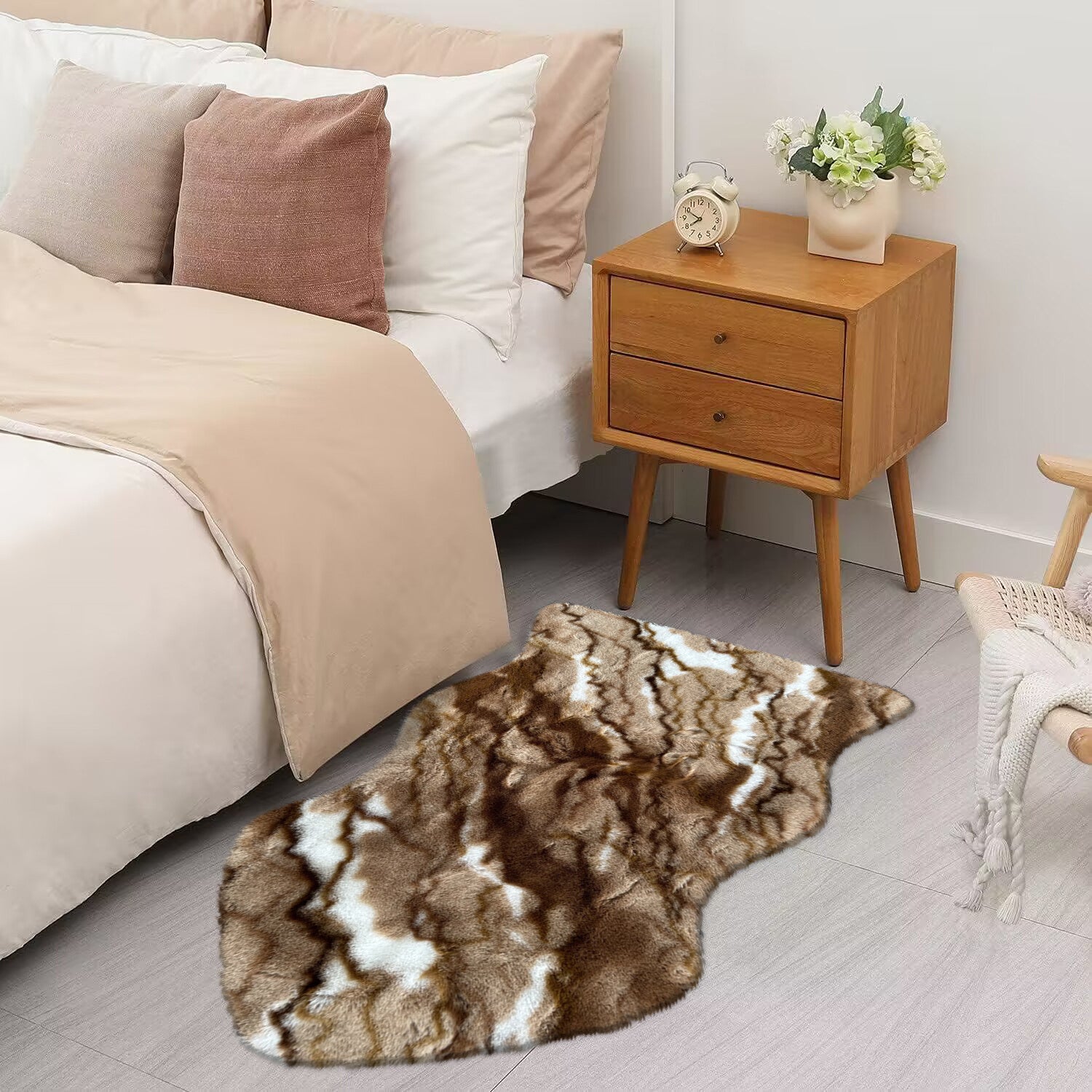 Faux Fur Fluffy Area Rug Soft Floor Mat Non slip Living Room Bedroom Carpet