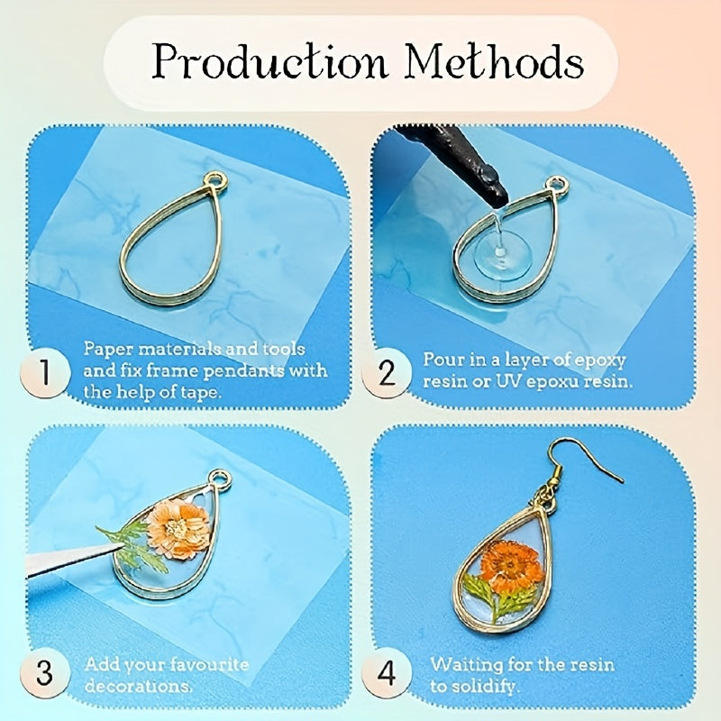 180pcs Open Bezels For Resin Jewelry Making Kit