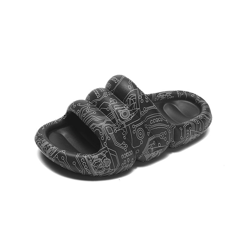 Men's Graphic Cloud Slides Non Slip Slippers