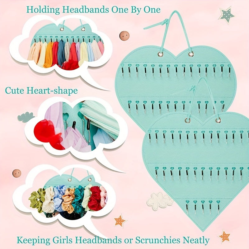 Heart-Shaped Baby Headband Holder Hanging Storage Bag