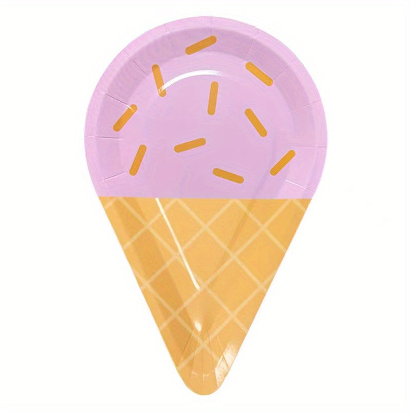 10pcs Ice Cream Party Plates 25 Disposable Paper Plates Sundae Party Supplies
