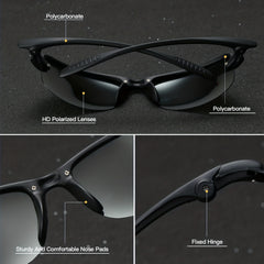 RoyalHot Polarized Half Frame Sports Sunglasses Vintage Mixed Sun Glasses