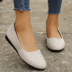 Rhinestone Flat Shoes Slip On Low Top Casual Non slip Shoes