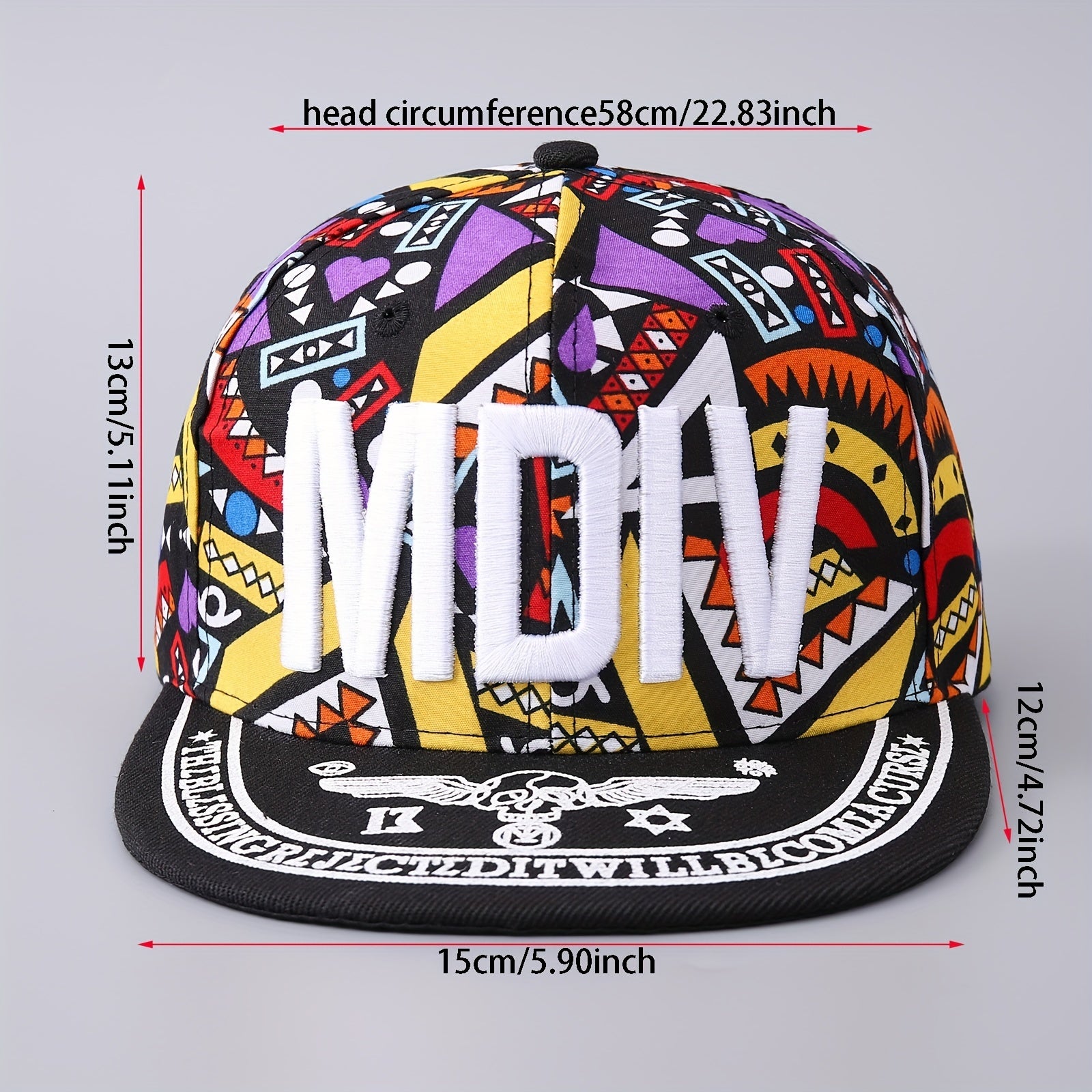 Men's Baseball Cap English Letter Big Brim Hip Hop Hat