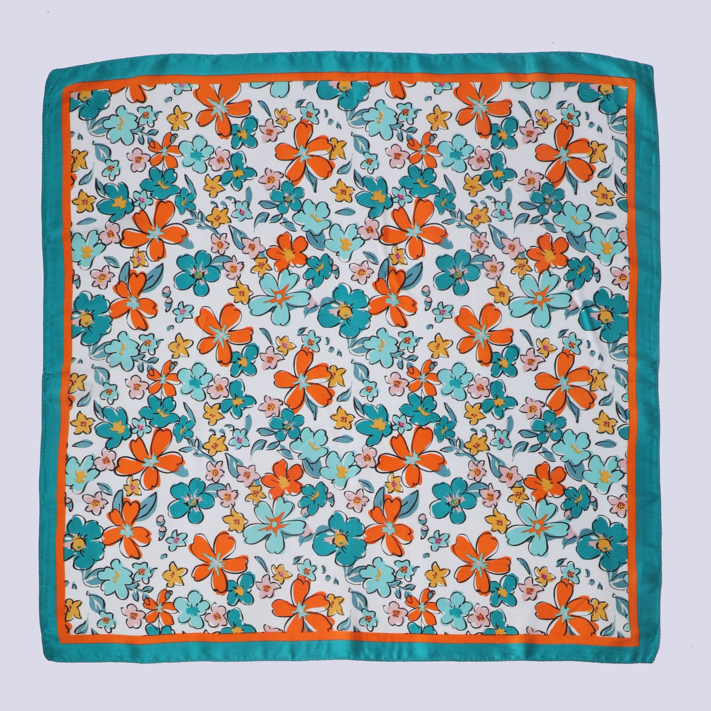 Vintage Flower Print Bandana Square Scarf Neckerchief Classic Head Wrap