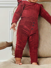 Baby Girls Autumn Winter Small Flying Sleeve Pullover Top Pants 2pcs Outwear Set