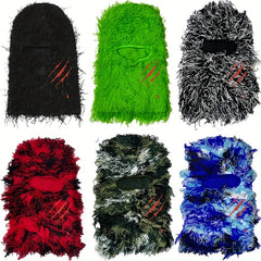 Y2K Embroidered Balaclava Full Ski Mask Knitted Camo Headwear Unisex
