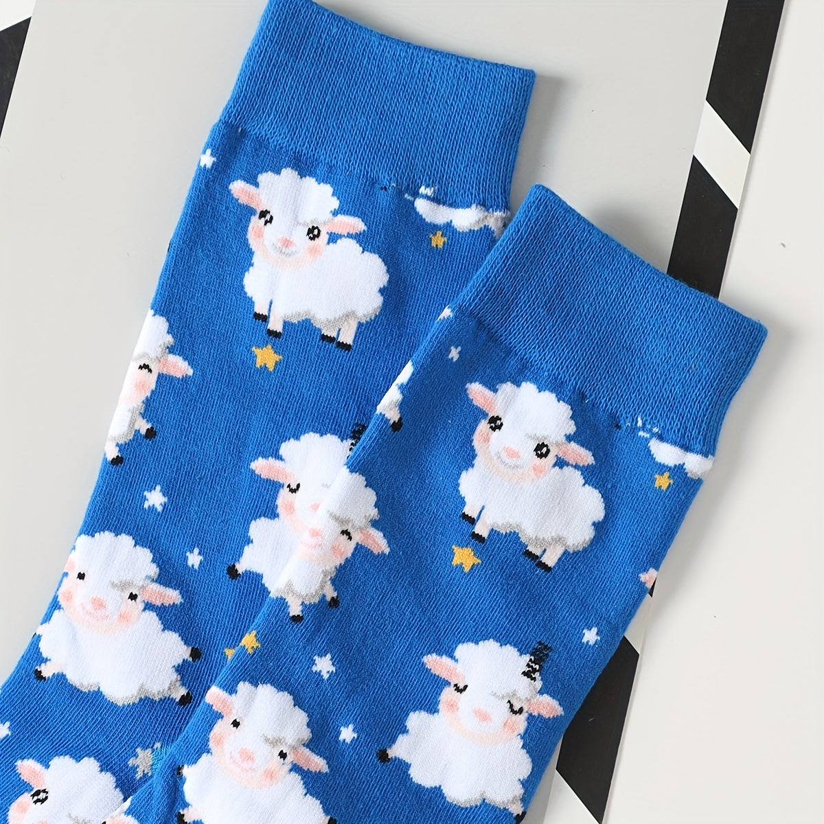Cartoon Sheep Print Socks Women's Stockings