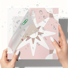9pcs Pink Printed Floor Stickers Waterproof Anti-slip Home Decoration