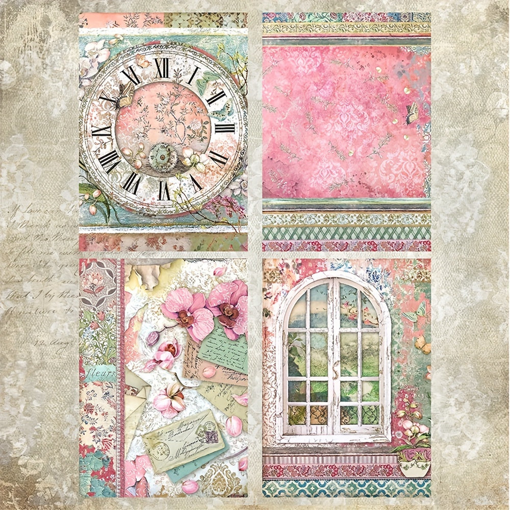 8sheets A5 Vintage Style Scrapbooking Paper Pack