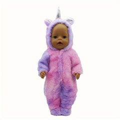 Polyester Fiber Doll Clothes for 17in Doll Purple/Light Yellow