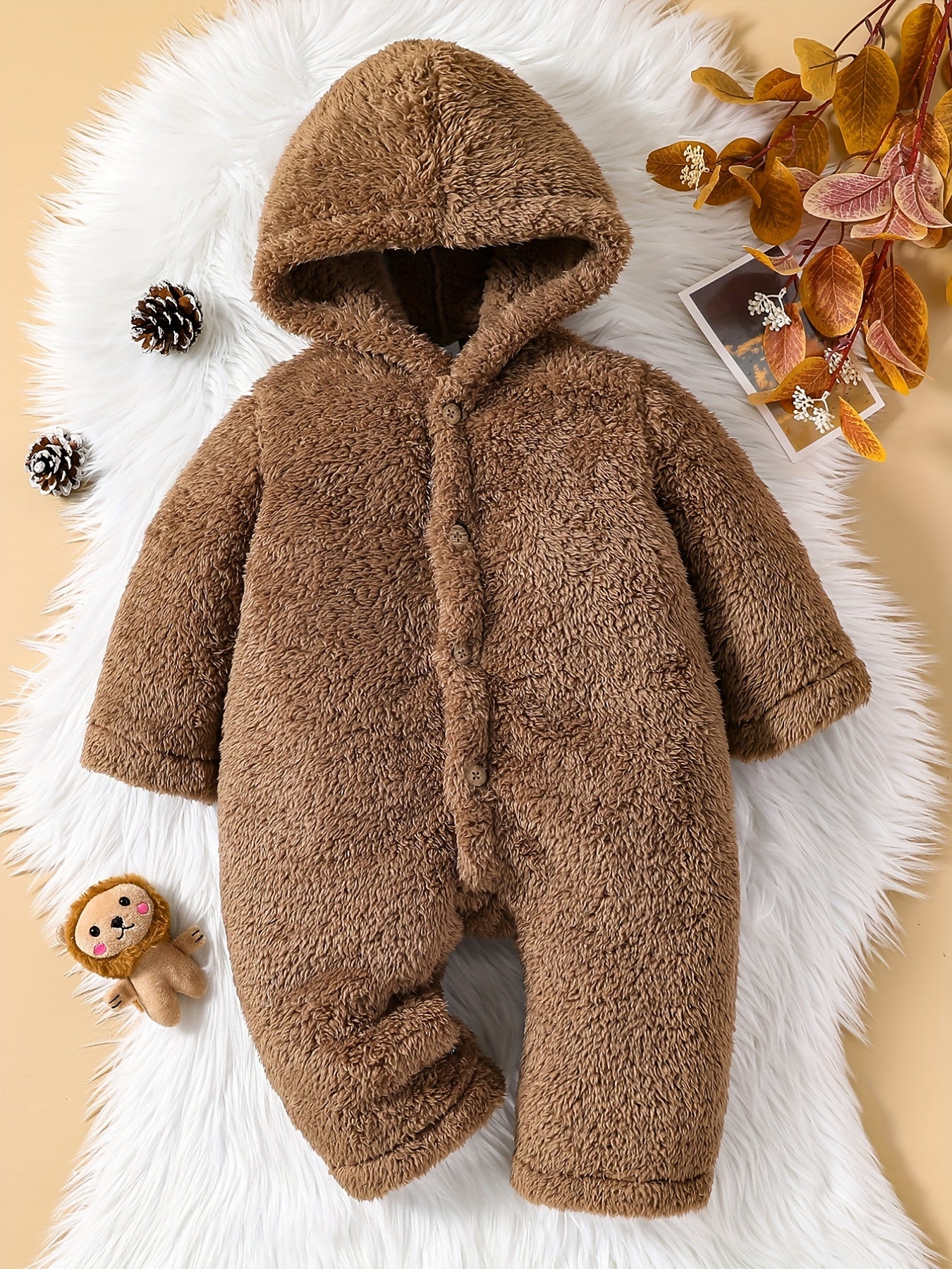 Newborn Long Sleeve Hooded Jumpsuit