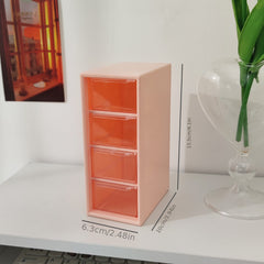1pc Transparent Drawer Four grid Desktop Storage Box For Cosmetics