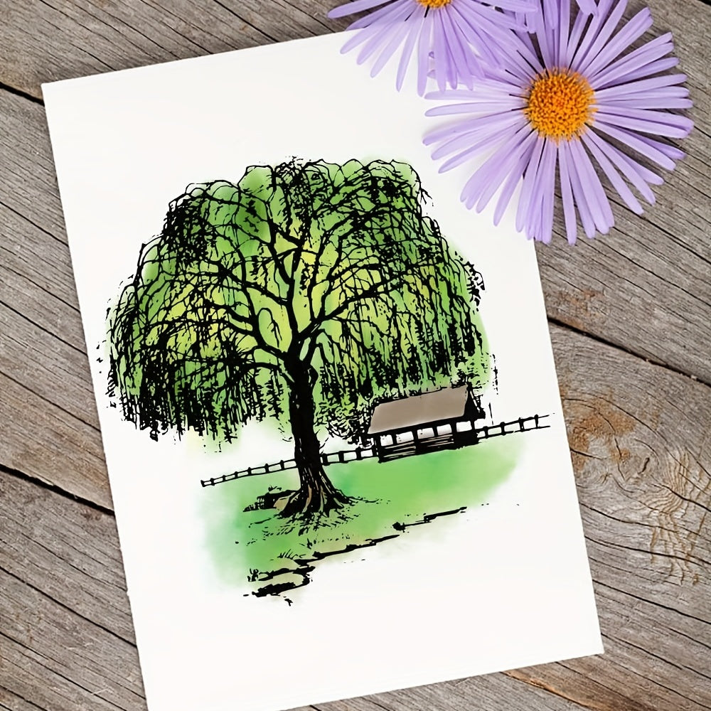 Trees Clear Stamps for Card Making and Journaling - Park Plants Silicone Stamps