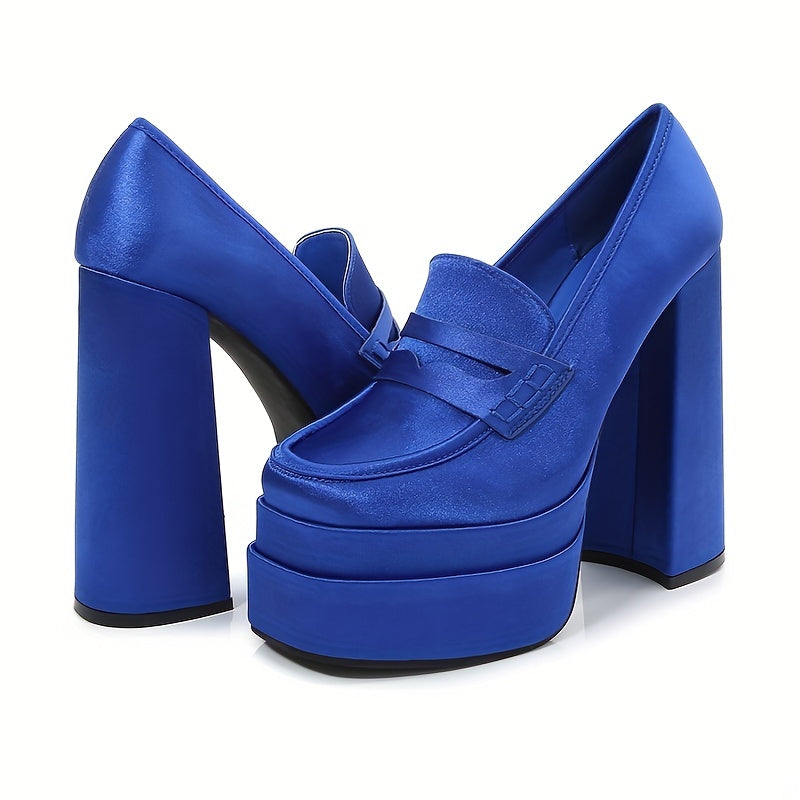 Women's Closed Toe Block Heel Pumps Comfy Slip On Platform Shoes