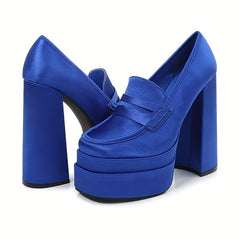 Women's Closed Toe Block Heel Pumps Comfy Slip On Platform Shoes