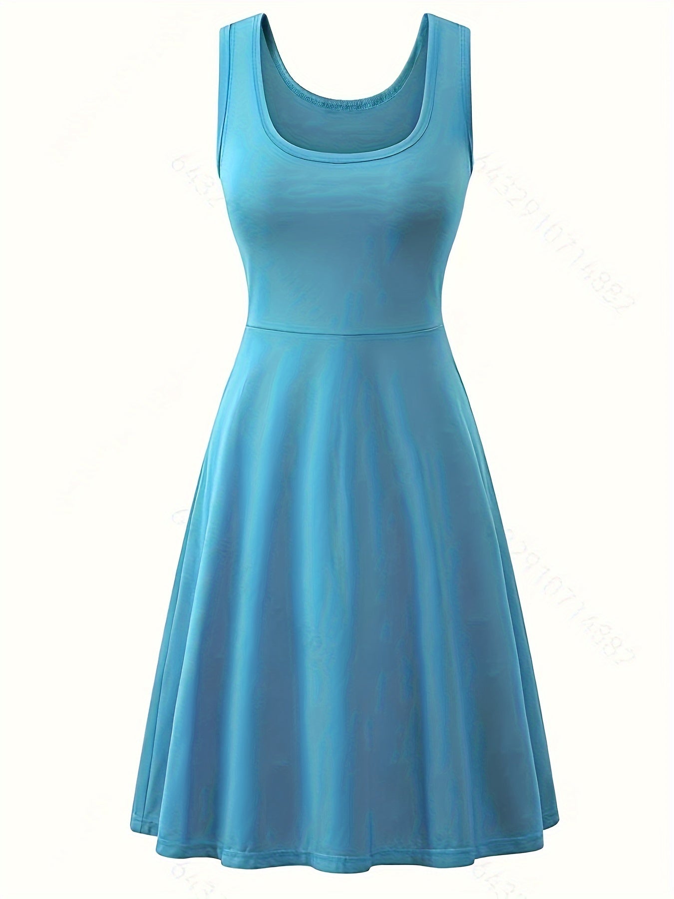 Basic Tank Dress Women's Plus Round Neck Solid Tank Dress