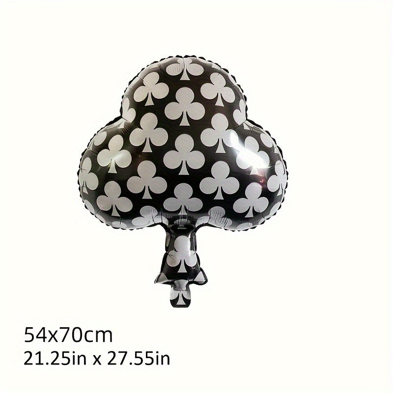 4pcs Foil Balloon Square Heart Club Spade Dice Theme Decoration
