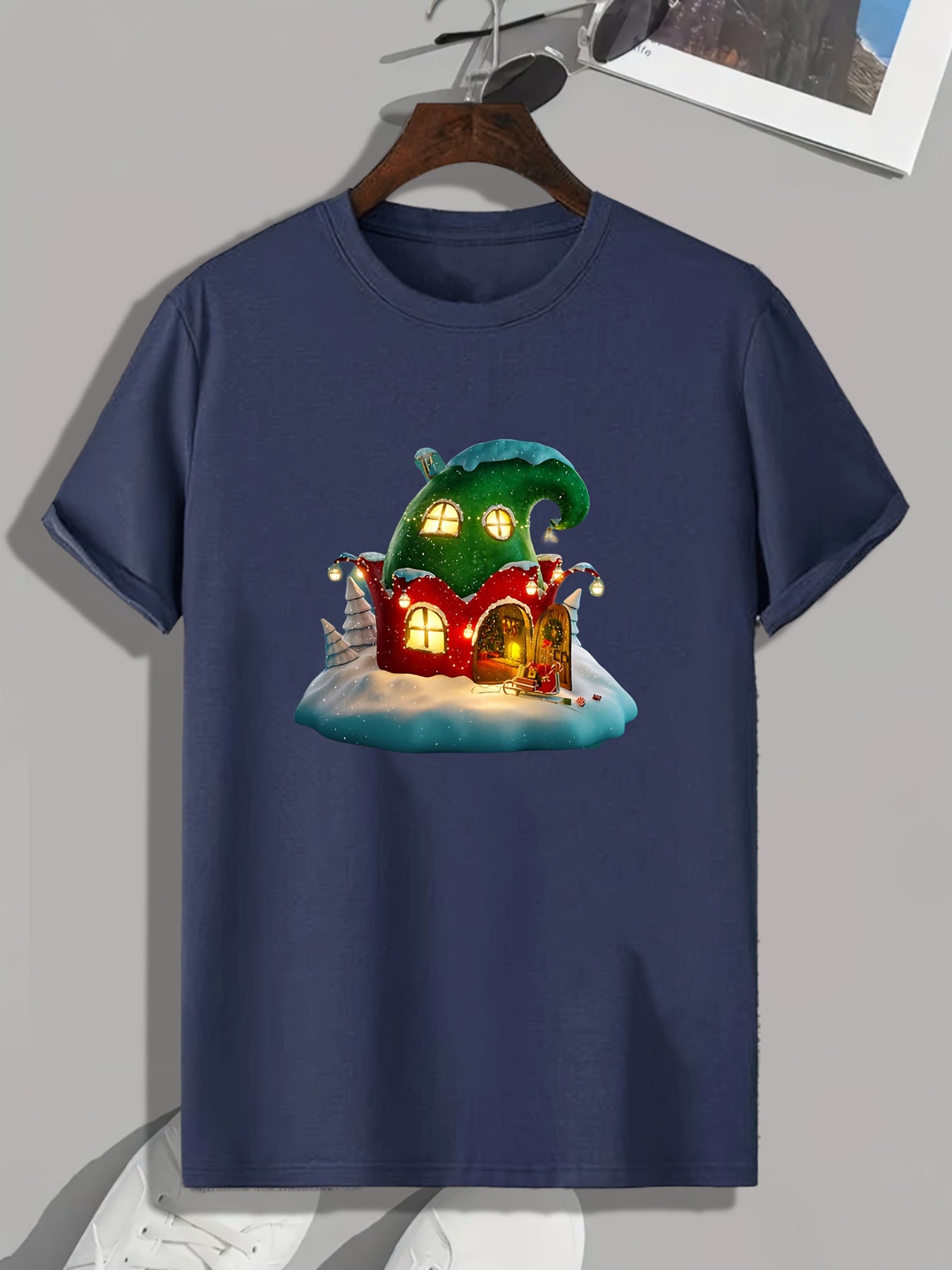 Creative House Print Men's Graphic T-shirt for Summer