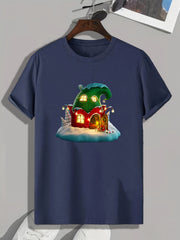 Creative House Print Men's Graphic T-shirt for Summer