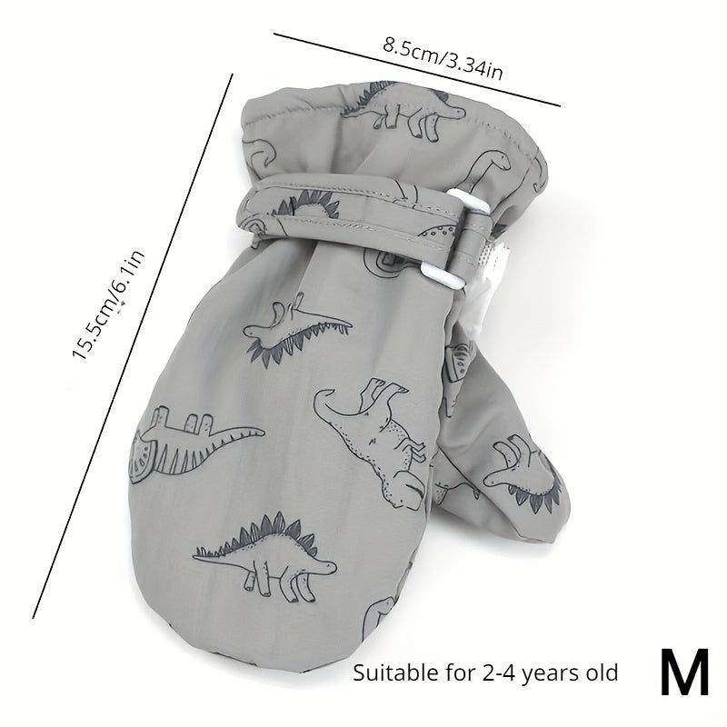 Winter Thickened Warm Gloves Cartoon Print Coldproof Quick Drying Fabric Gloves