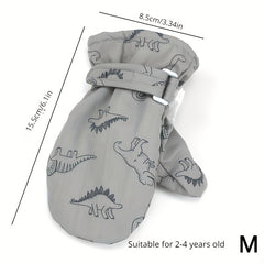 Winter Thickened Warm Gloves Cartoon Print Coldproof Quick Drying Fabric Gloves