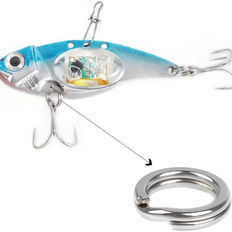 50pcs Stainless Steel Split Ring Lure Connector Fishing Tackle